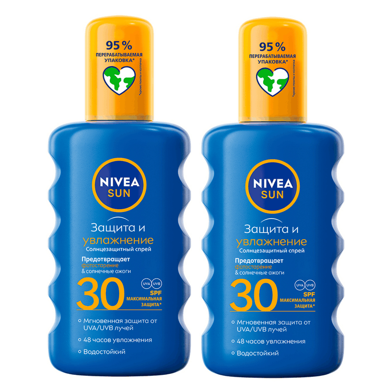 Изображение товара Набор 2Х Nivea Спрей солнцезащитный Защита и увлажнение SPF 30 200 мл