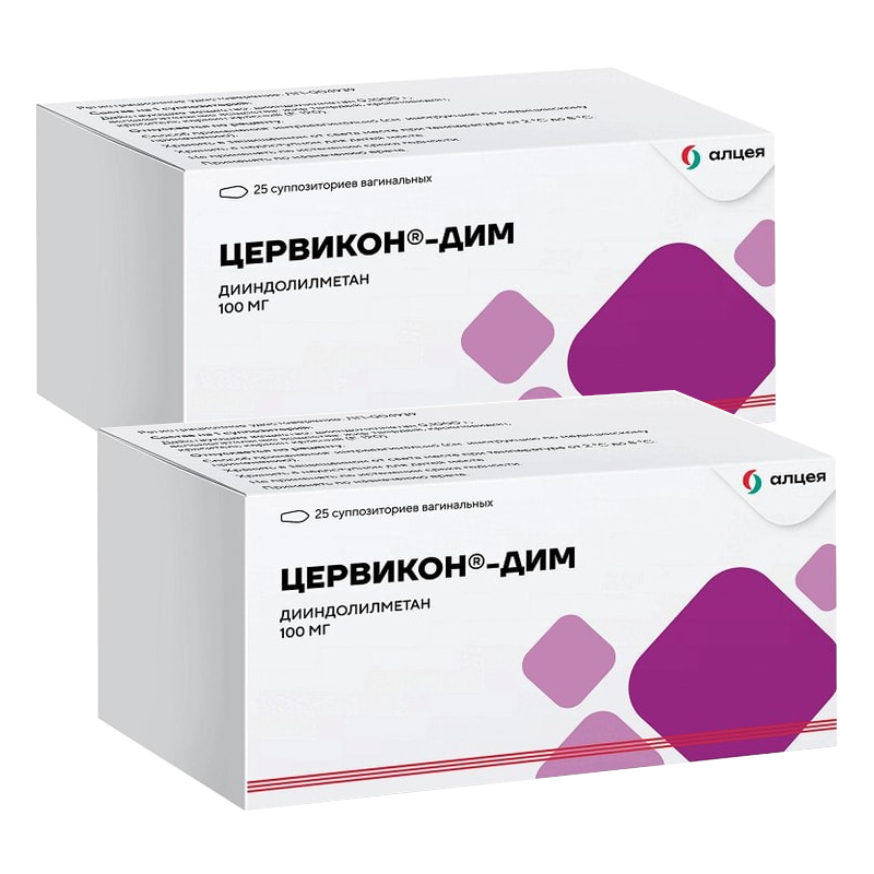 Изображение товара Набор 2Х Цервикон-Дим 100 мг суппозитории вагинальные 25 шт