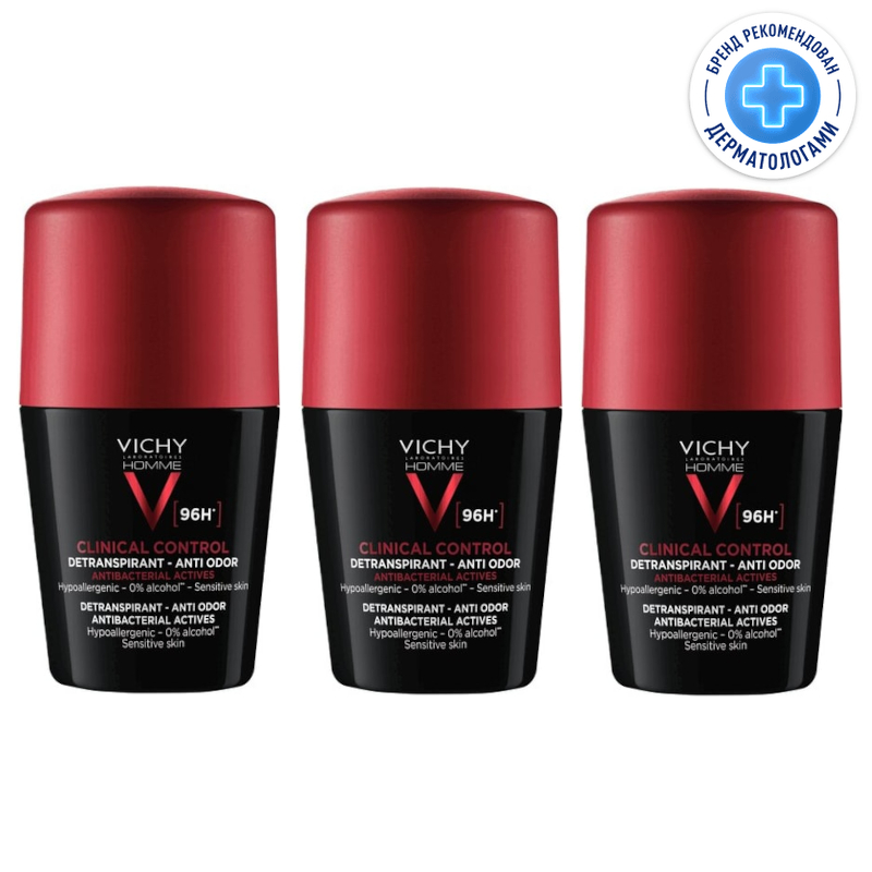 Изображение товара Набор 3Х Vichy Homme Дезодорант-антиперспирант 96 ч 50 мл для мужчин