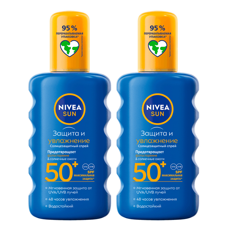 Изображение товара Солнцезащитный спрей Nivea Защита и увлажнение SPF 50+ 200 мл