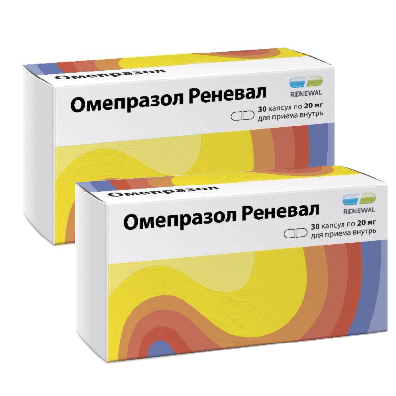 Изображение товара Набор 2Х Омепразол Реневал 20 мг капсулы 30 шт Изображение товара Набор 2Х Омепразол Реневал 20 мг капсулы 30 шт