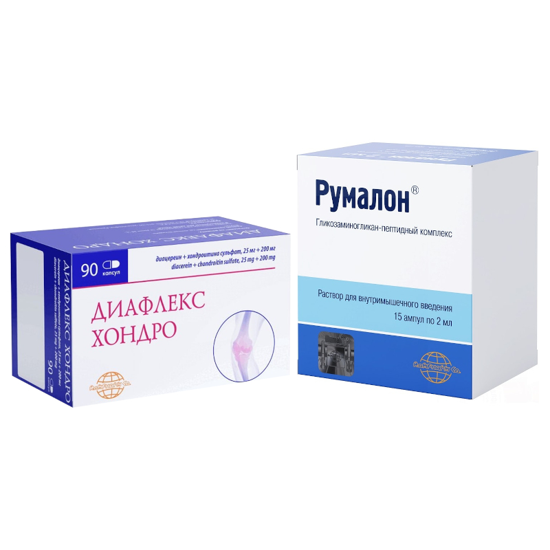 Изображение товара Набор Румалон раствор для инъекций 2 мл 15 шт + Диафлекс Хондро капсулы 90 шт