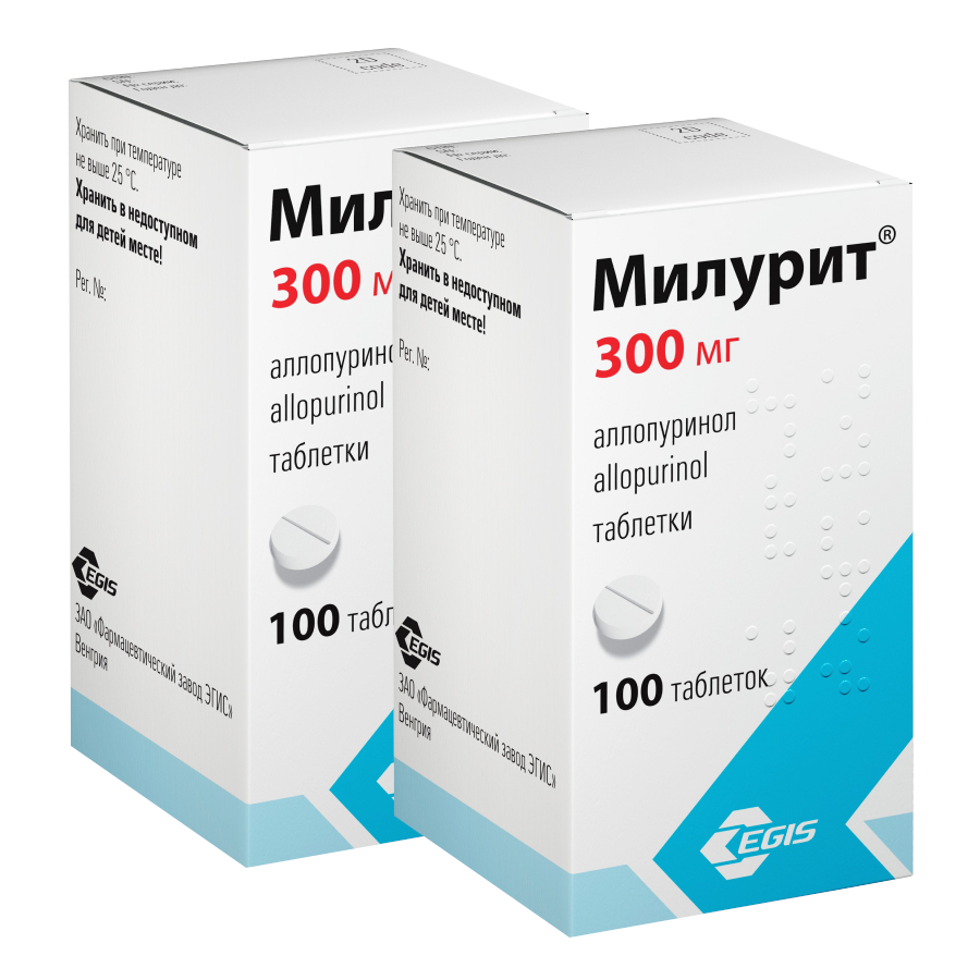 Изображение товара Набор 2Х Милурит 300 мг таблетки 100 шт для снижения мочевой кислоты