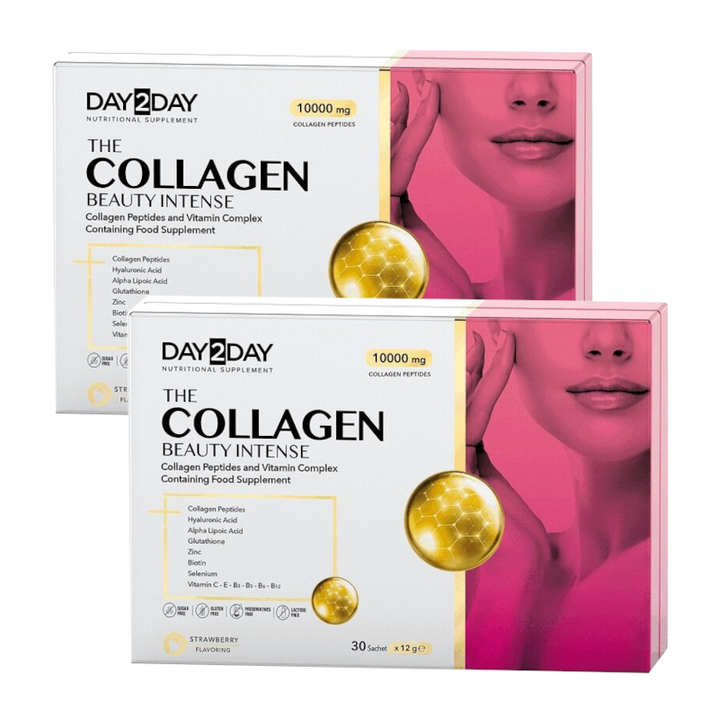 Изображение товара Набор 2Х Orzax Day2Day Beauty Intense Коллаген порошок клубника 2х30 шт