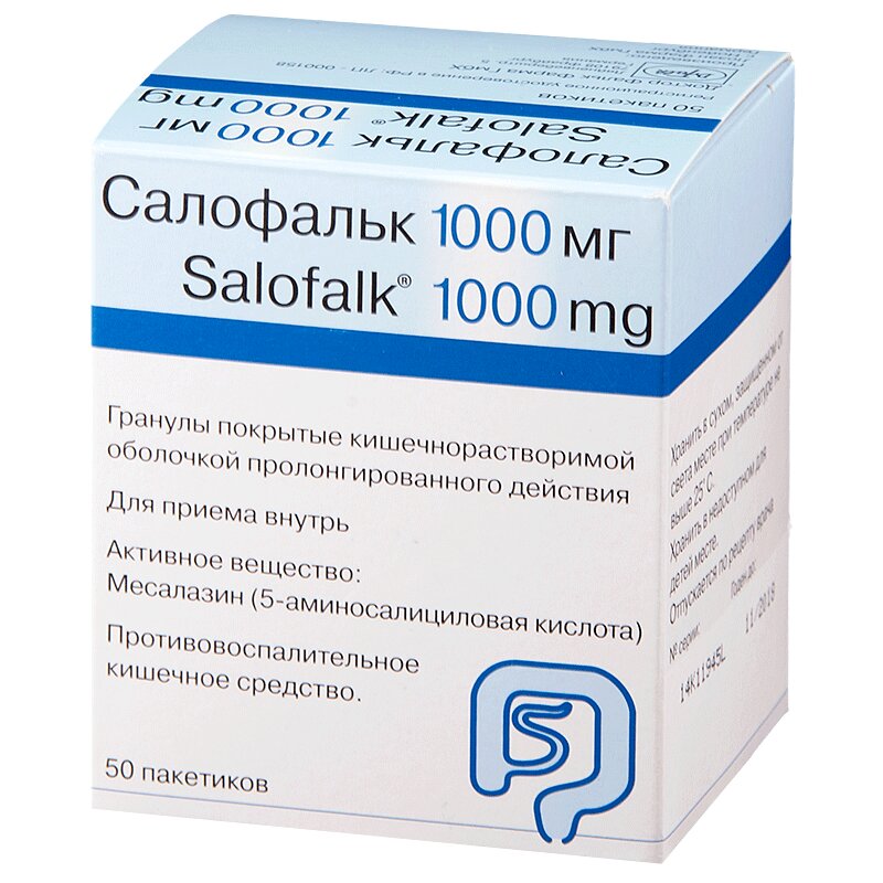 Изображение товара Салофальк 1000 мг гранулы с пролонгированным высвобождением в пакетиках 50 шт