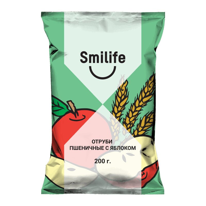 

Smilife Отруби хрустящие пшеничные с кальцием и яблоком 200 г