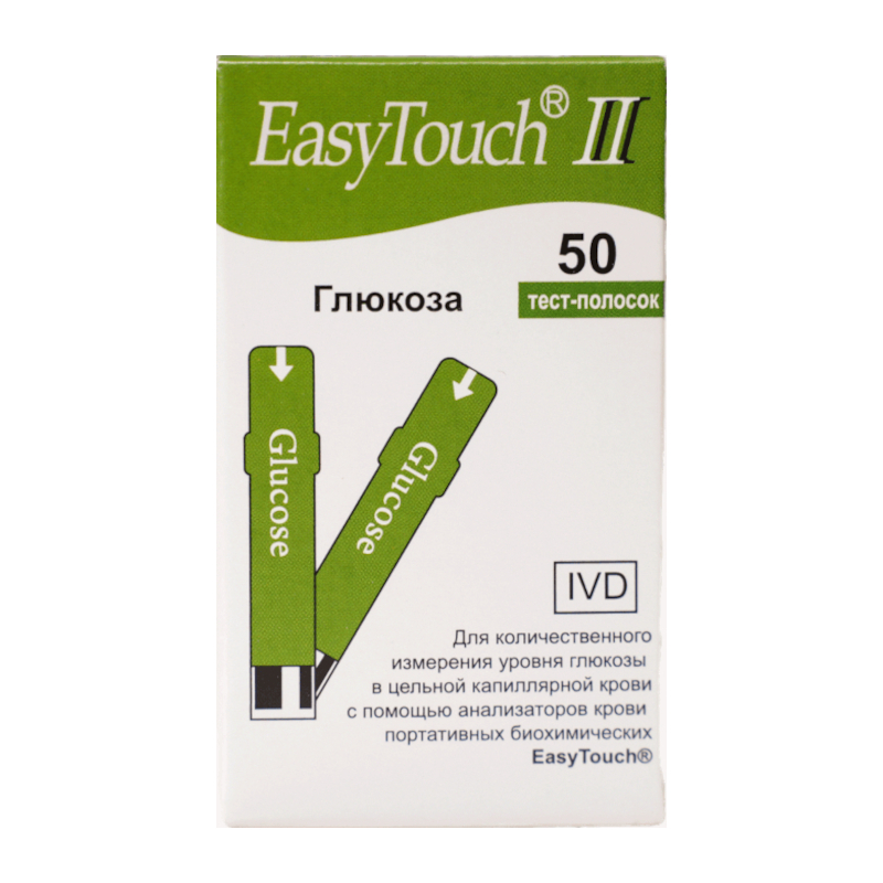 Изображение товара EasyTouch Тест-полоски для глюкометра 50 шт, высокая точность и простота анализа