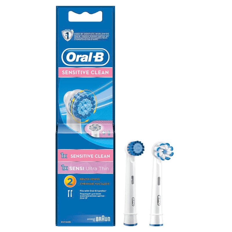 Oral-B Сенситив клин Насадка д/эл.зубной щетки 2 шт oral b насадка для электрических зубных щеток sensitive бережное очищение зубов ebs17