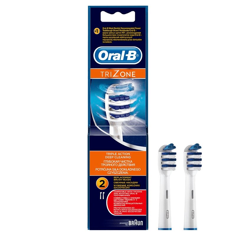 Изображение товара Oral-B TriZone Насадки для зубной щетки, 2 шт Изображение товара Oral-B TriZone Насадки для зубной щетки, 2 шт