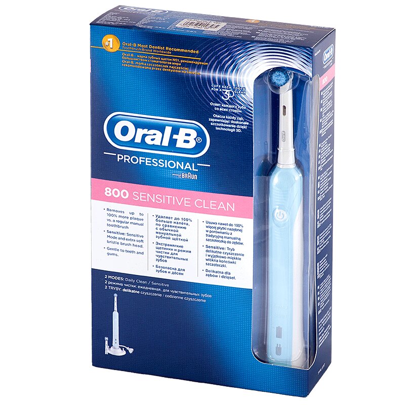 Oral-B Профешнл Кэа 800 D16 Сенситив Щетка зубная электрическая 1 шт revyline электрическая зубная щётка rl 030