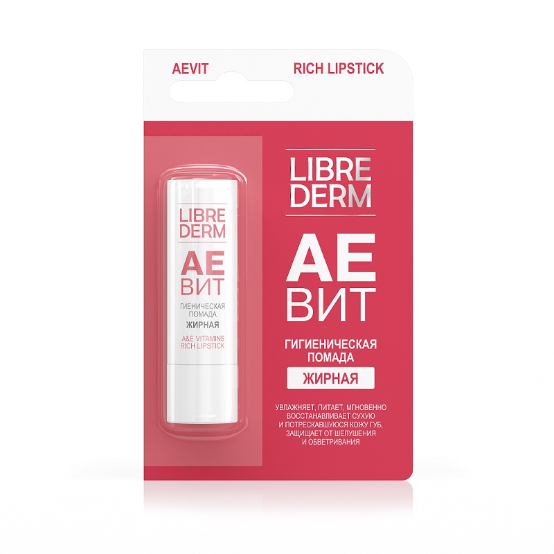 

Librederm Аевит помада гигиеническая жирная 4 г