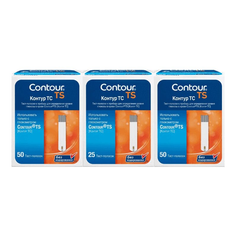 Изображение товара Contour TS Контур ТС Тест-полоски для глюкометра 50 шт+50 шт+25 шт