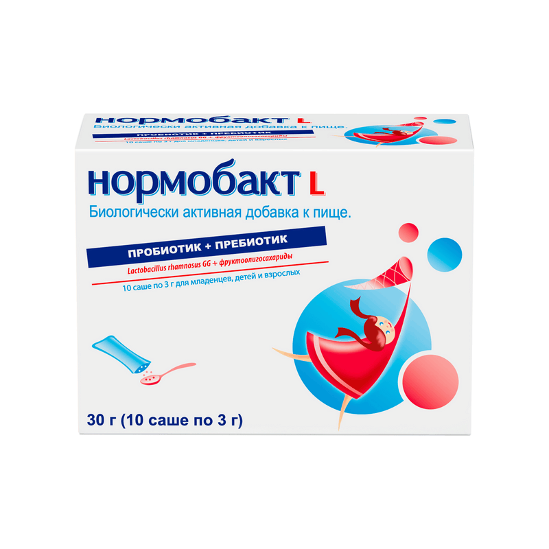 

Нормобакт L порошок для приготовления раствора 3 г 10 шт