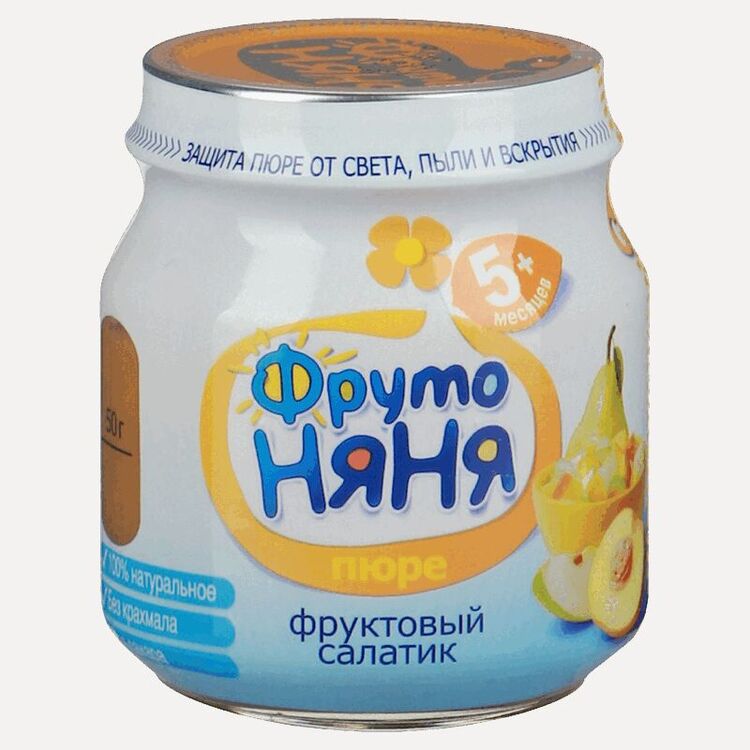 

ФрутоНяня пюре Фруктовый Салатик натуральное Яблоко-Груша-Персик 100 г