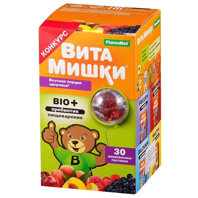 Изображение товара ВитаМишки Bio+ пребиотики пастилки жевательные 30 шт