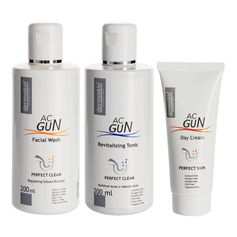Изображение товара Демоскин Набор для ухода за проблемной кожей AC Gun гель 200 мл + тоник 200 мл + крем 30 мл