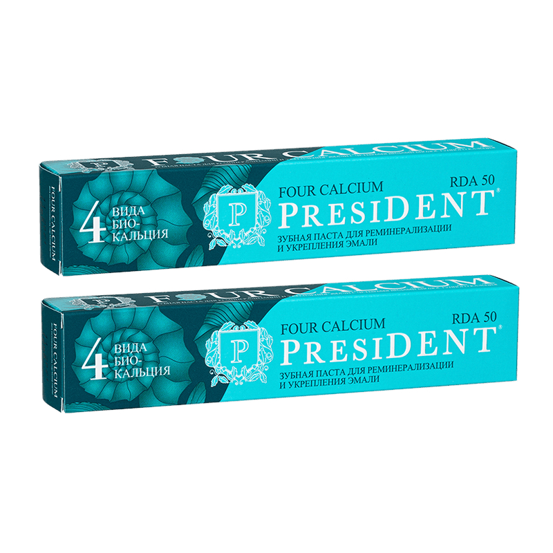 Изображение товара Набор 2Х PresiDENT Four Calcium Зубная паста 75 г