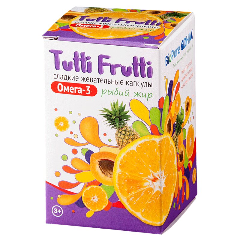 Изображение товара Тутти Фрутти Омега-3 капсулы жевательные 45 шт для детей и взрослых