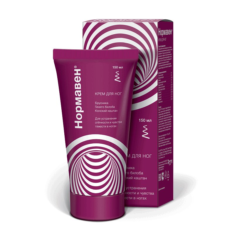 Изображение товара Нормавен крем для ног 150 мл с натуральными компонентами для венотонизма и снятия усталости